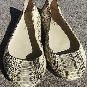 MK snake skin flats